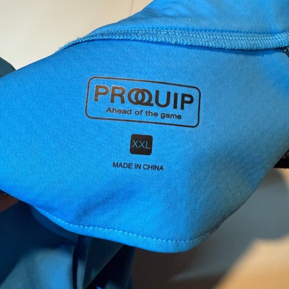 Proquip Men XXL Golf Pullover Tourflex Cyclone Playing Blue 1/4 Zip Long Sleeve - Picture 4 of 9